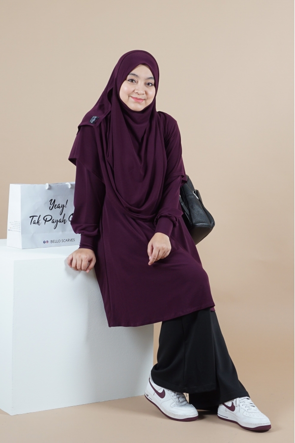 Xtra Luna Blouse - Eggplant